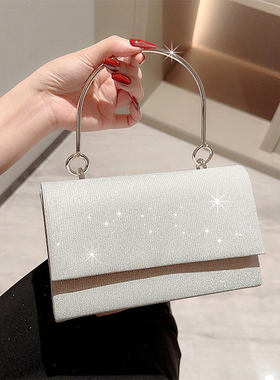 新品银白色夜场dj手包ktv公主工作包K歌沐足技师手提晚宴礼服包邮