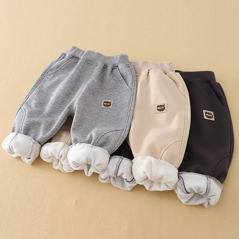 宝宝加绒裤子秋冬款加厚男女小童卫裤儿童运动裤婴儿休闲保暖长裤