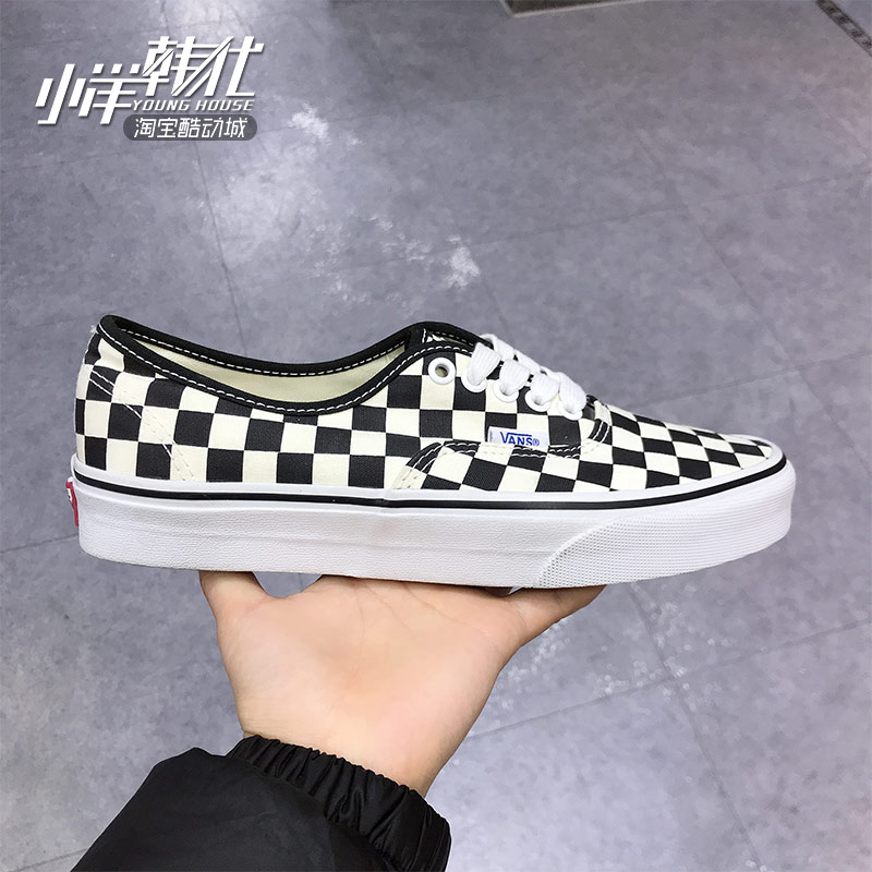 VANS黑白经典款棋盘格半拖帆布鞋