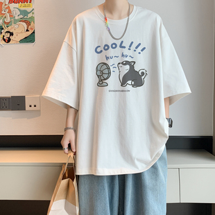 现货:B316潮牌美式港风夏季t恤内景圆领宽松短袖男潮牌流行t恤