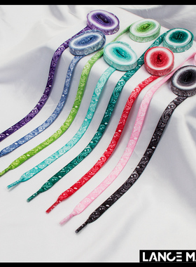 适配 AJ1小union空军一号af1鸳鸯黑蓝红西海岸帆布腰果花渐变鞋带