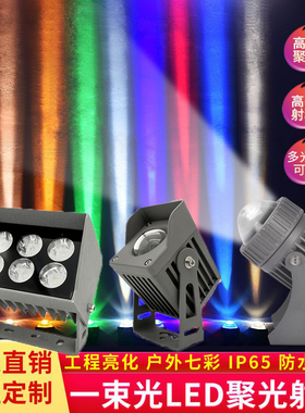 一束光射灯led户外投射墙体亮化10W远射灯罗马柱投光灯防水聚光灯