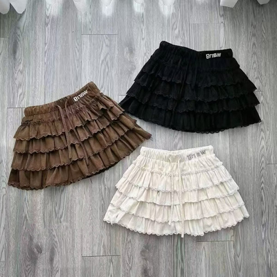 白色甜美减龄韩系蓬蓬蛋糕裙