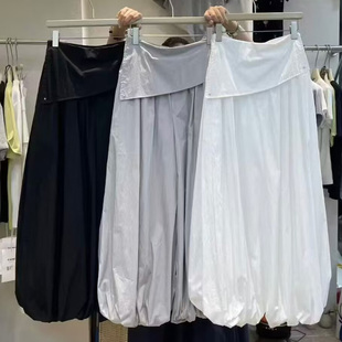 流行百搭阔腿舒适通勤休闲长裤 花苞阔腿裙裤 女2026春季