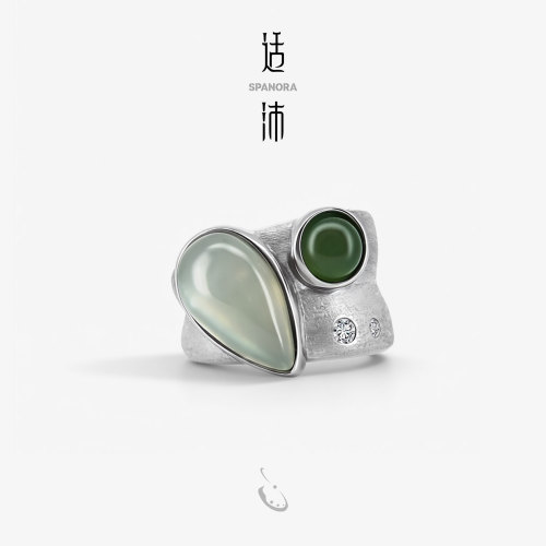 原创925银情人节中式天然玉石