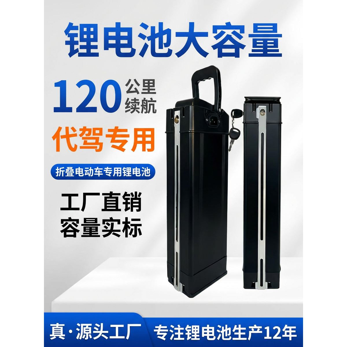 永久款48v20ah代驾专用电动车锂电池海霸款银鱼e14M321折叠车代驾