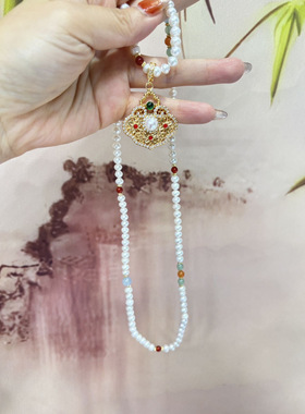 美人醉马面裙项链背国古吊坠祥云如意万能扣吊坠马面裙配饰