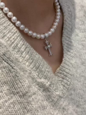 《克罗之约》克罗星十字架淡水珍珠万能扣吊坠挂件朋克风