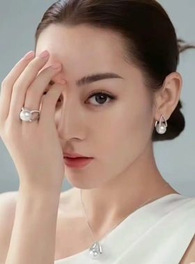 热巴同款项链女施家珍珠925纯银针耳扣高级感2025年爆款