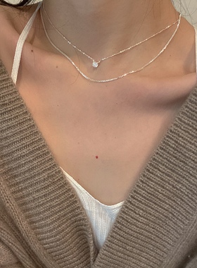 陈卓璇双层纯银柔美锁骨链