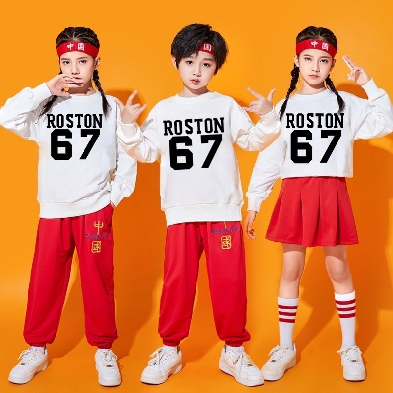 儿童啦啦队演出服装小学生运动会班服幼儿园舞蹈服足球宝贝表演服