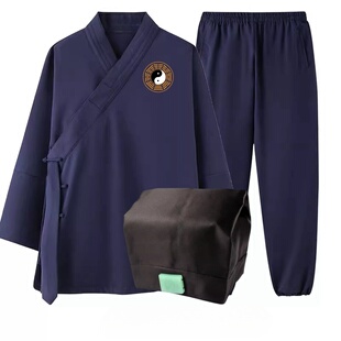 道士服装男女道服道袍女道服武当斜襟太极服修禅打坐居士服三清领