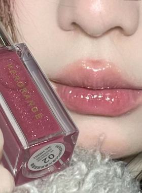 新品唇釉!是无法形容的纯啊~unbroken带闪的肉桂调豆沙色灰粉唇蜜