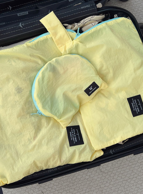 纯色夏日清新轻薄旅行收纳袋衣物分装整理袋防水内衣布艺收纳包