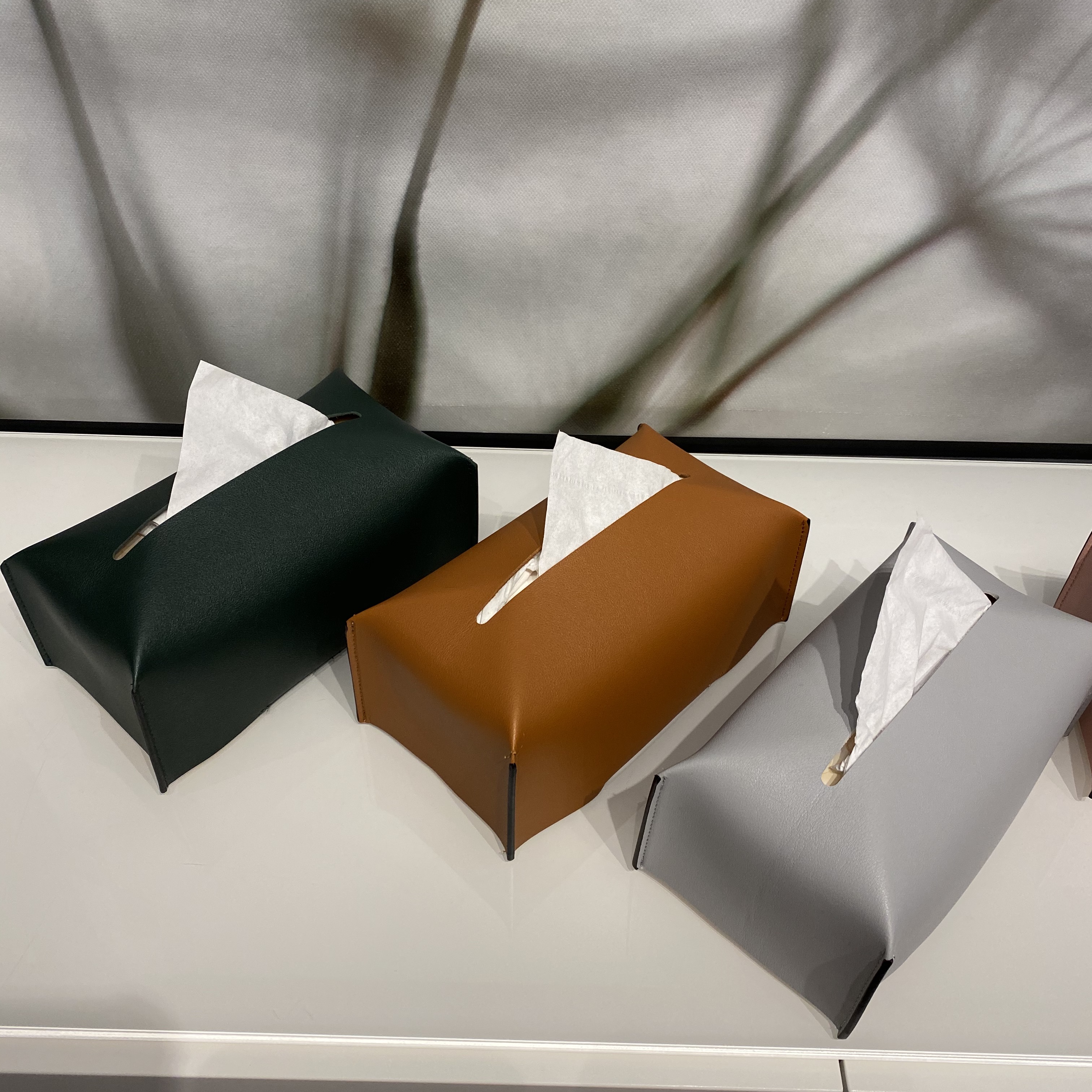 北欧ins高档原创样板间皮纸巾盒