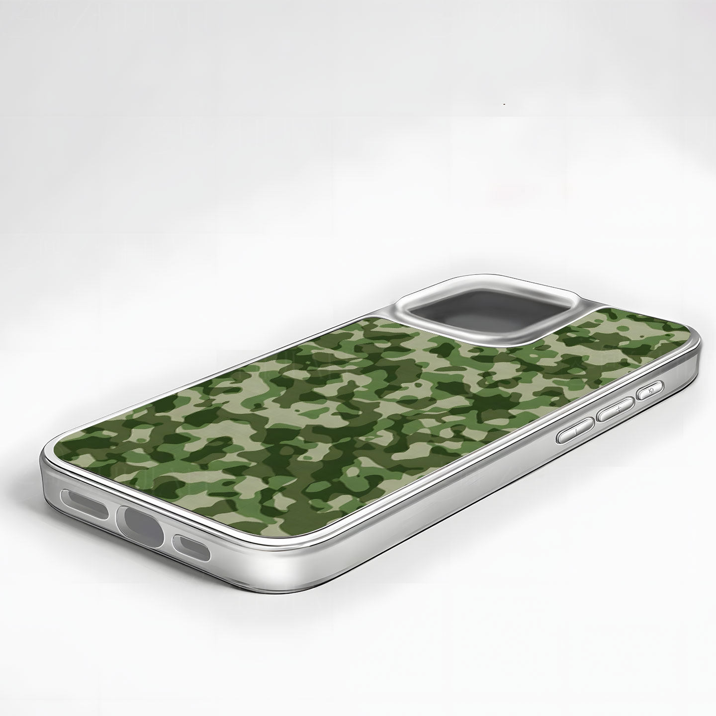 绿色迷彩大孔电镀黑框磨砂磁吸碳纤纹手机壳适用苹果iphone17promax华为12/13/14P70ULTRA小米14PRO