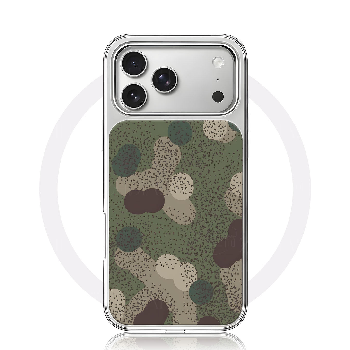 迷彩斑点大孔电镀黑框磨砂磁吸碳纤纹手机壳适用苹果iphone17promax华为MATE60PRO12/13/14小众个性