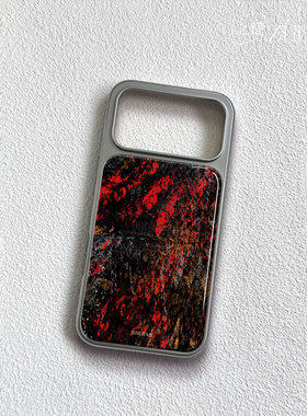 之简ZHIJIAN《烈焰斑驳》电镀黑框磨砂磁吸手机壳适用苹果iphone17promax华为P70ULTRAP70PRO15/16PLUS