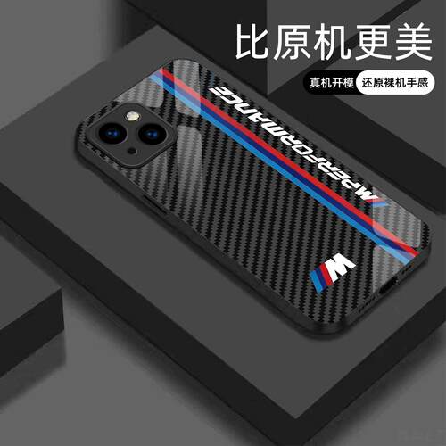 适用【苹果IPHONE13 mini】宝马Mpower液态玻璃亮面手机壳RS电镀全包镜头冰感轻奢高档软边抗摔耐脏保护套
