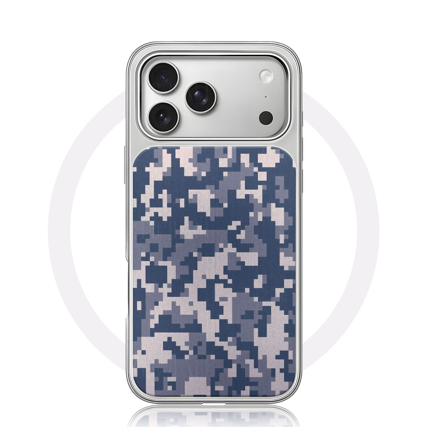 蓝灰数码迷彩大孔电镀黑框磨砂磁吸碳纤纹手机壳适用苹果iphone17promax华为MATE60PRO15/16PLUS全包按键