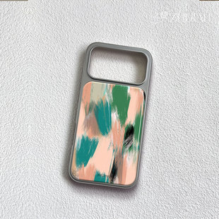 之简ZHIJIAN《笔触缤纷》电镀黑框磨砂磁吸手机壳适用苹果iphone17promax华为12/13/14P70ULTRA小米14PRO