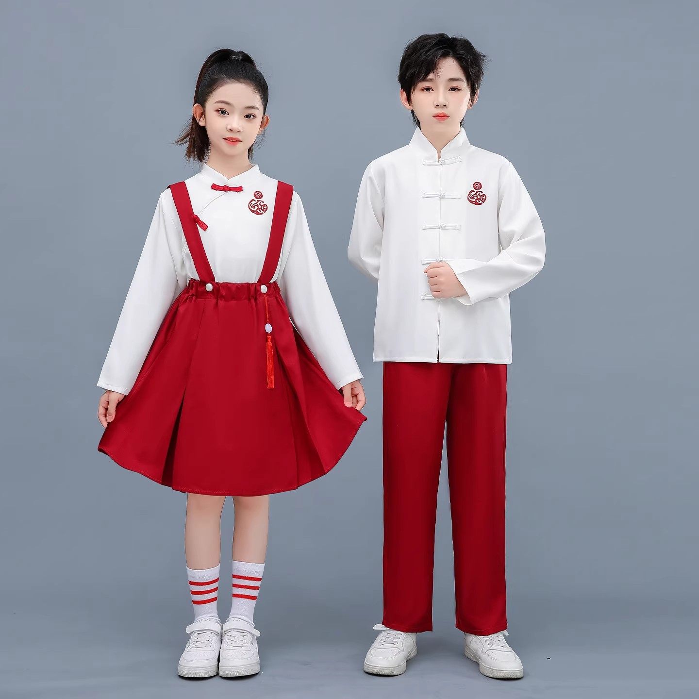 儿童国庆中国风合唱服小学幼儿园男生女生我爱中国朗诵演讲演出服