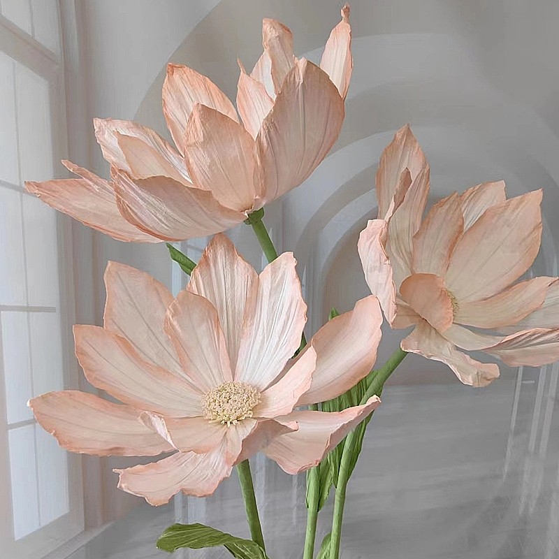 睡莲纸花婚庆道具路引花婚礼舞台装饰仿真假花摄影橱窗布置花艺