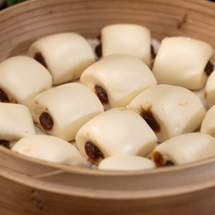 奶香豆沙夹心小馒头迷你一口豆沙馅手工花卷儿童学生早餐批发商用