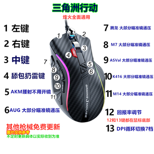 三角洲宏鼠标压枪专用无后座行动鼠标宏主播辅助同款游戏电竞有线