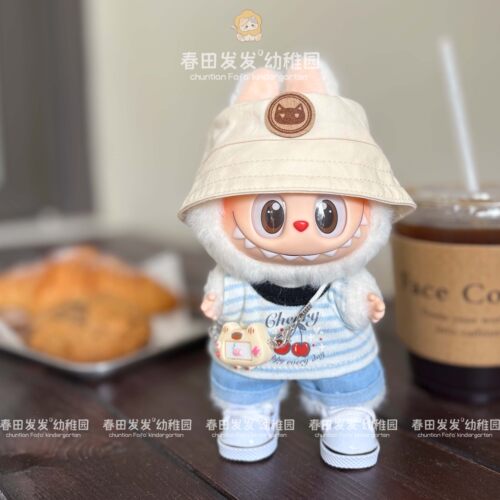 拉布布娃衣17cm背心牛仔裤帽子配labubu前方高能衣服一二三代换装