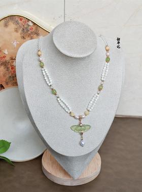 蝴蝶汉服韶华记螺贝璎珞项链珍珠