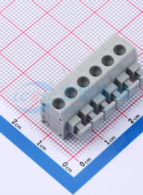 弹簧式接线端子 MX235-5.0-06P-GY01-Cu-A 插件P=5.0mm 6P 原装