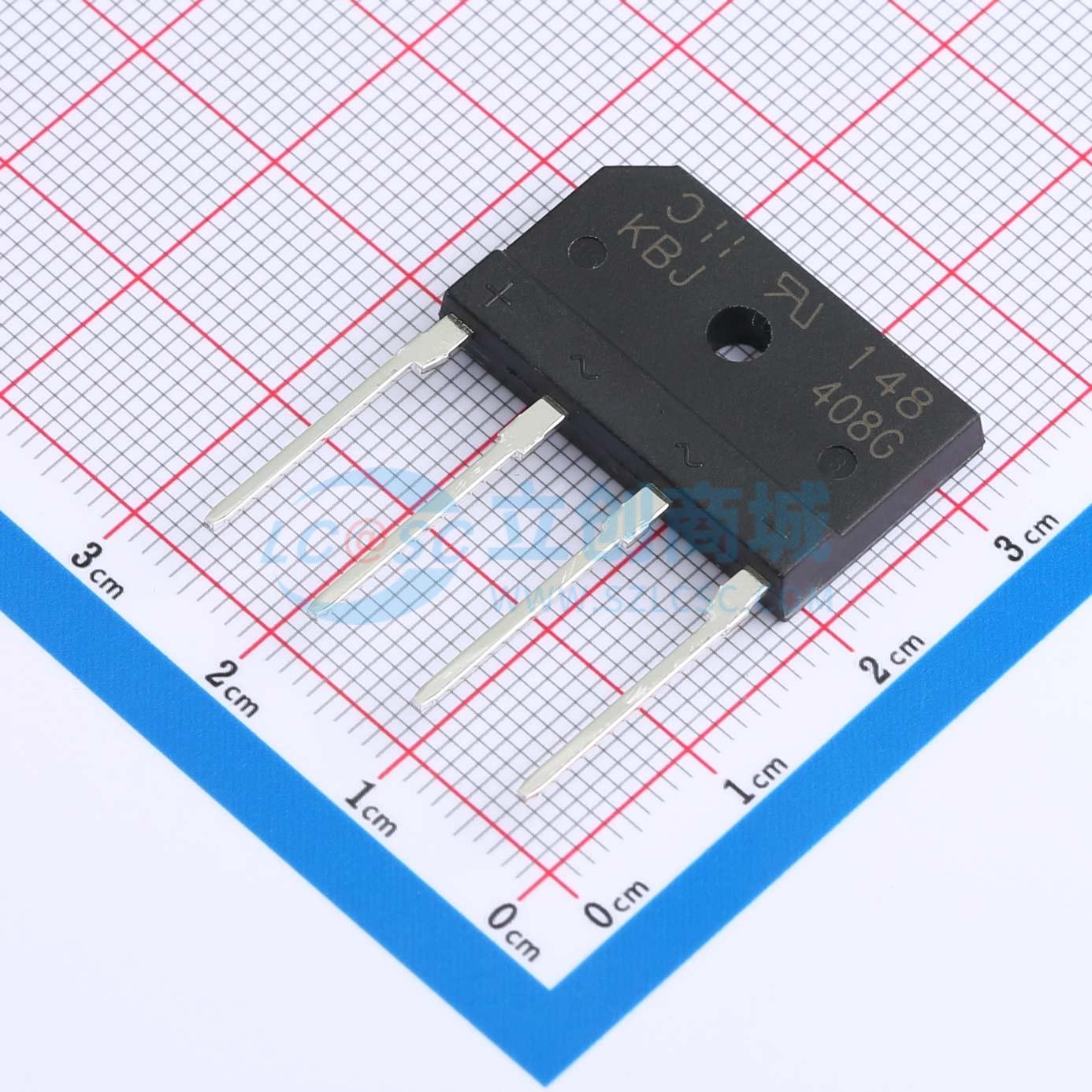 整流桥 KBJ408G KBJ 800V 4A DIODES(美台) 原装 电子元器件配单