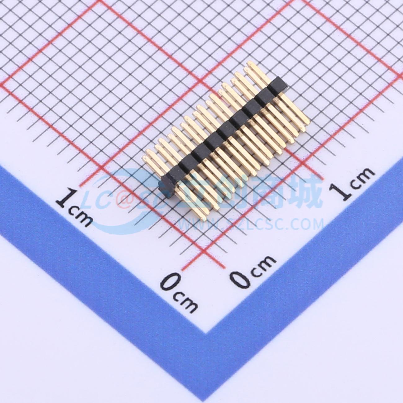 排针 X1321WV-2x09J-C30D23 插件,P=1.27mm 2x9P 方针 电子元器件