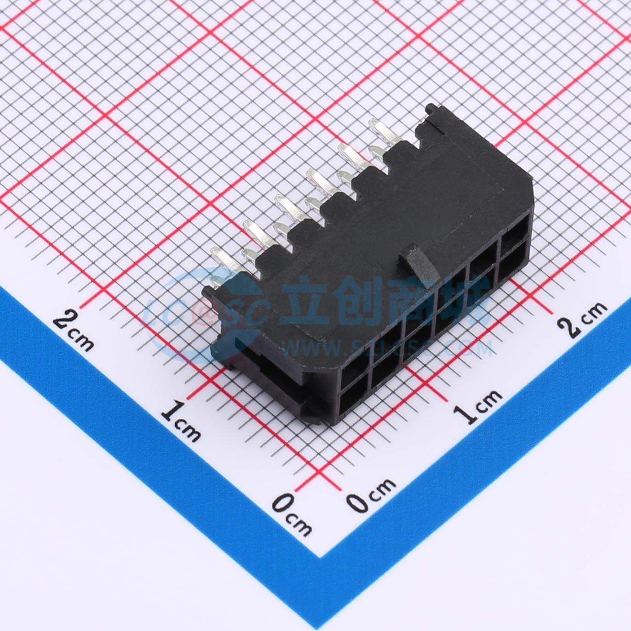 线对板针座 XDWF-C3030WV-2*6P 插件,P=3mm 2x6P 直插 电子元器件