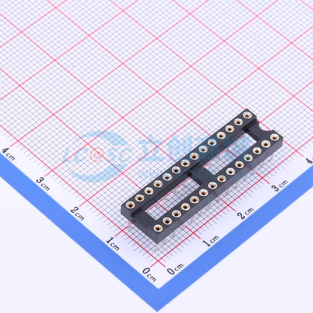 IC/晶体管插座 IC254V-12-28-0743 DIP-28 2.54mm 电子元器件配单
