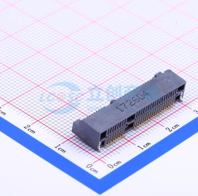 金手指连接器 1775838-2 SMD,P=0.8mm,卧贴 0.8mm 52P 电子元器件