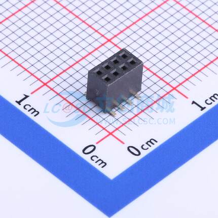 排母 X1321FVS-2x04-C43D48 SMD,P=1.27mm 2x4P 方孔 电子元器件