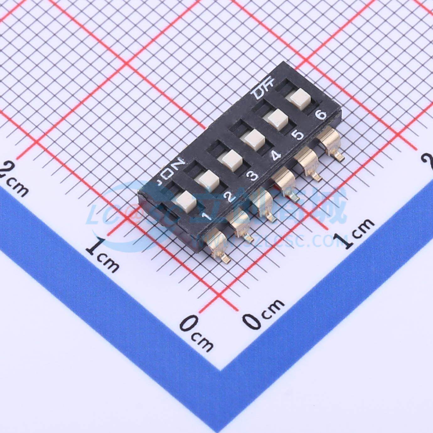 拨码开关 KH-10027B-SMT2.54-6P SMD-12P,6.2x16.2mm 电子元器件