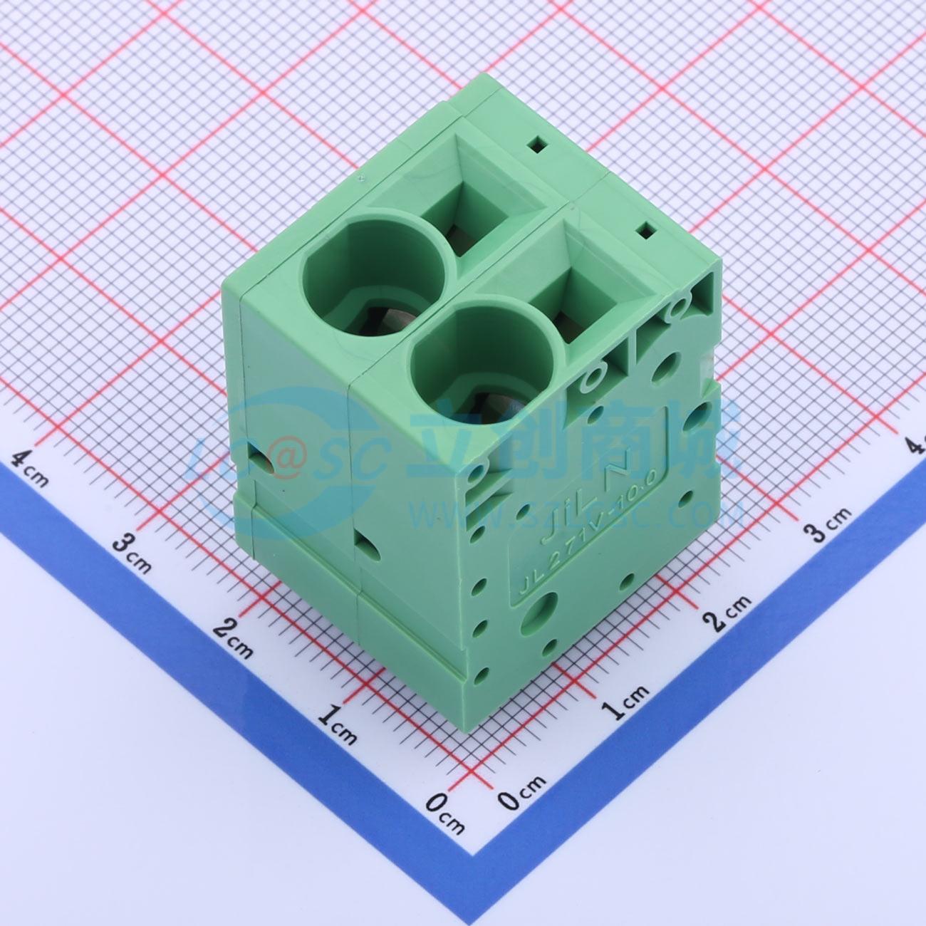 弹簧式接线端子 JL271V-10002G01 插件P=10mm 1x2P 2P 原装正品