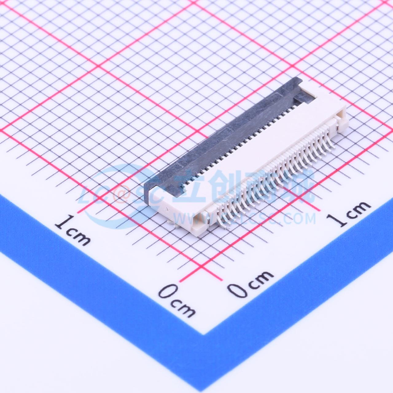 FFC/FPC连接器 AFC01-S24FCC-00 SMD,P=0.5mm,卧贴 翻盖式 24P 下