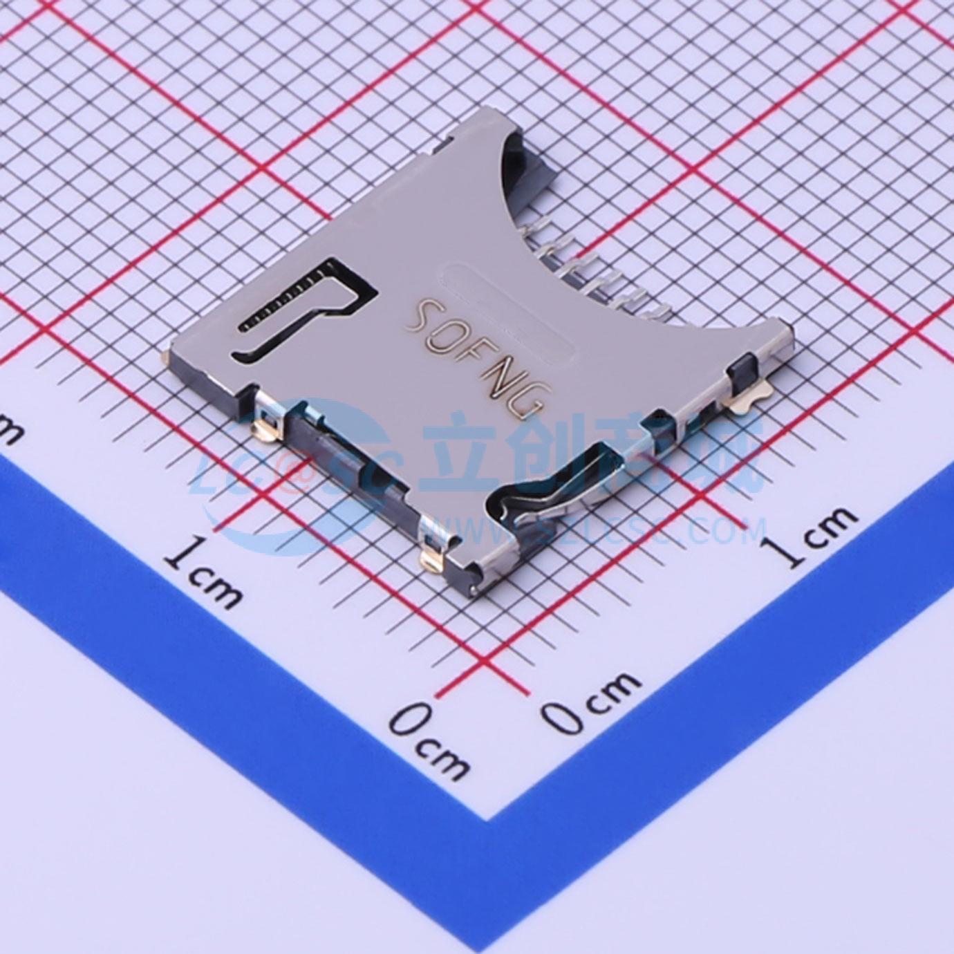 SD卡/存储卡连接器 TF-009 SMD 自弹式 MicroSD卡(TF卡) 卡座 1.1