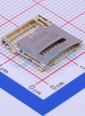 SD卡/存储卡连接器 SCHB1B0201 SMD 翻盖式 MicroSD卡(TF卡) 卡座