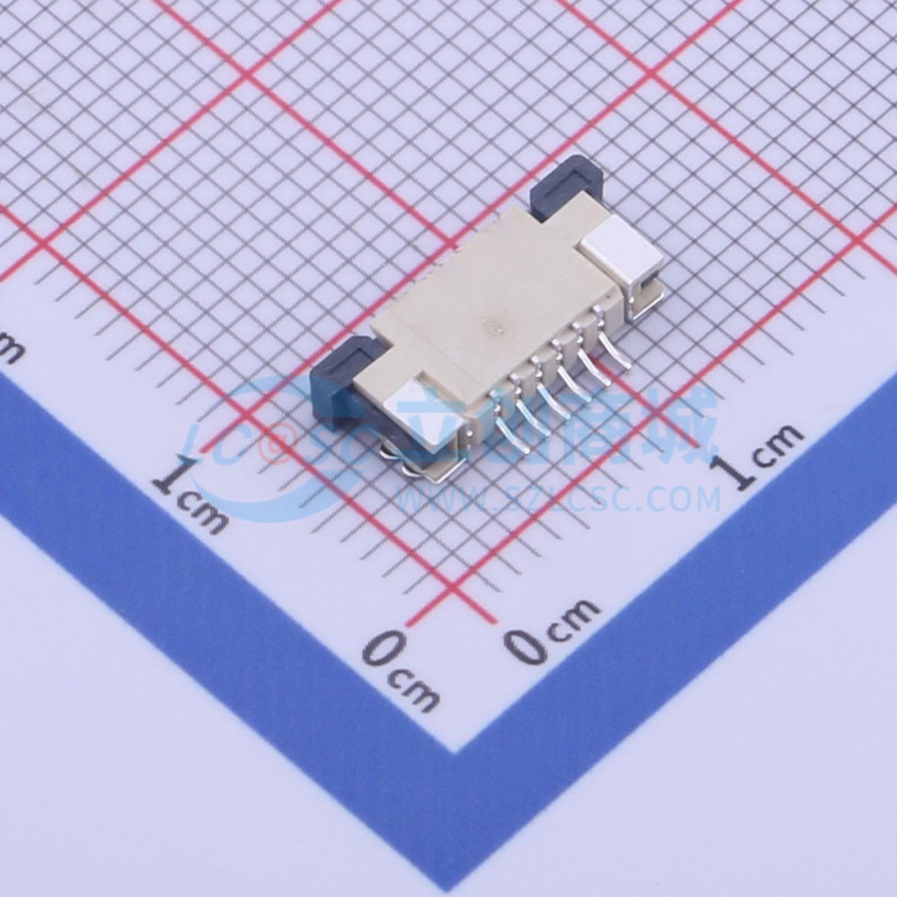 FFC/FPC连接器 KH-CL1.0-H2.5-6PS SMD,P=1mm,卧贴 抽屉式 6P 上