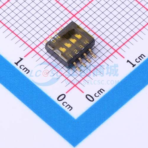 拨码开关 KF1028-04P-TR-ON-02A SMD-8P,5.4x6.6mm 电子元器件