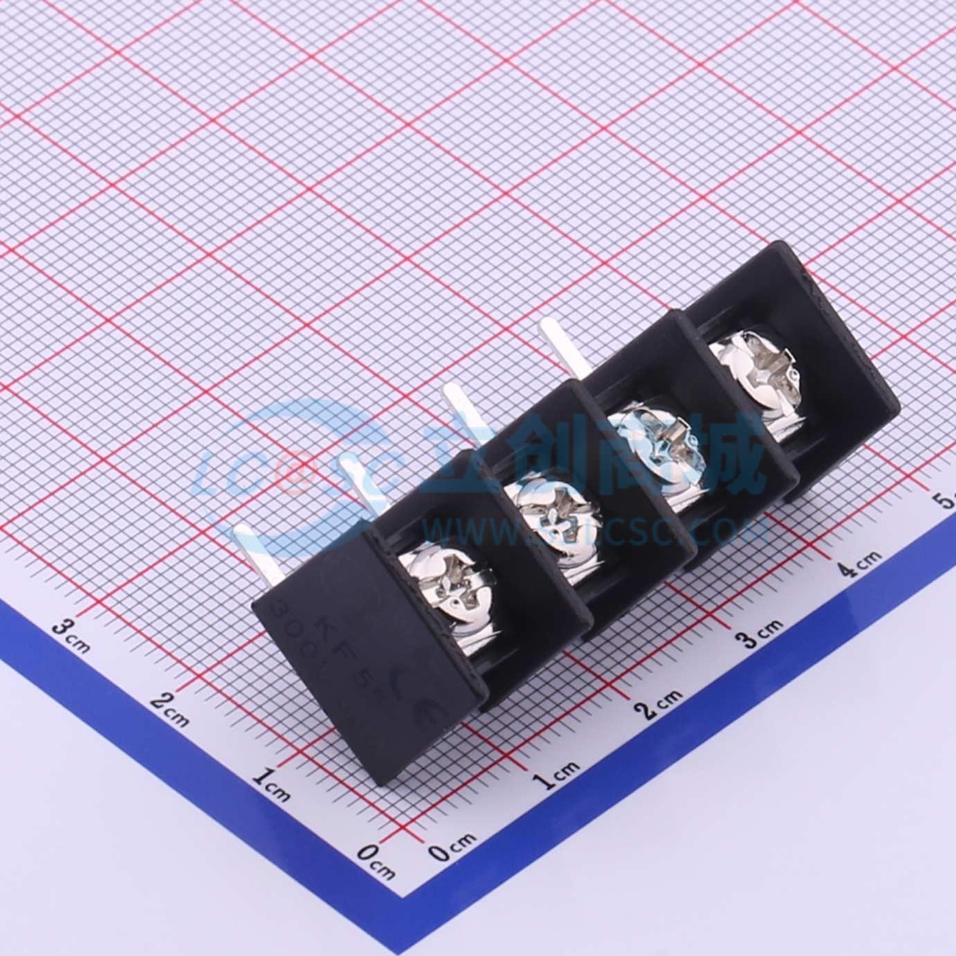 栅栏式接线端子 KF55R-10.0-4P 弯插,P=10mm 两面 1x4P 弯针 原装