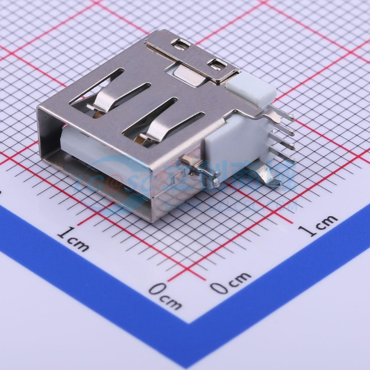 USB连接器 U-USBAN04P-F005 插件 母 侧插 原装 电子元器件配单