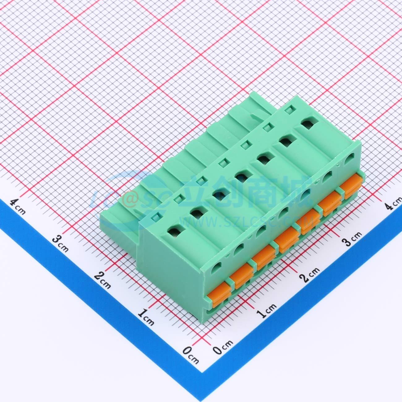 插拔式接线端子 MX2EDGKD-5.08-07P-GN01-Cu-A 插件,P=5.08mm 1x7
