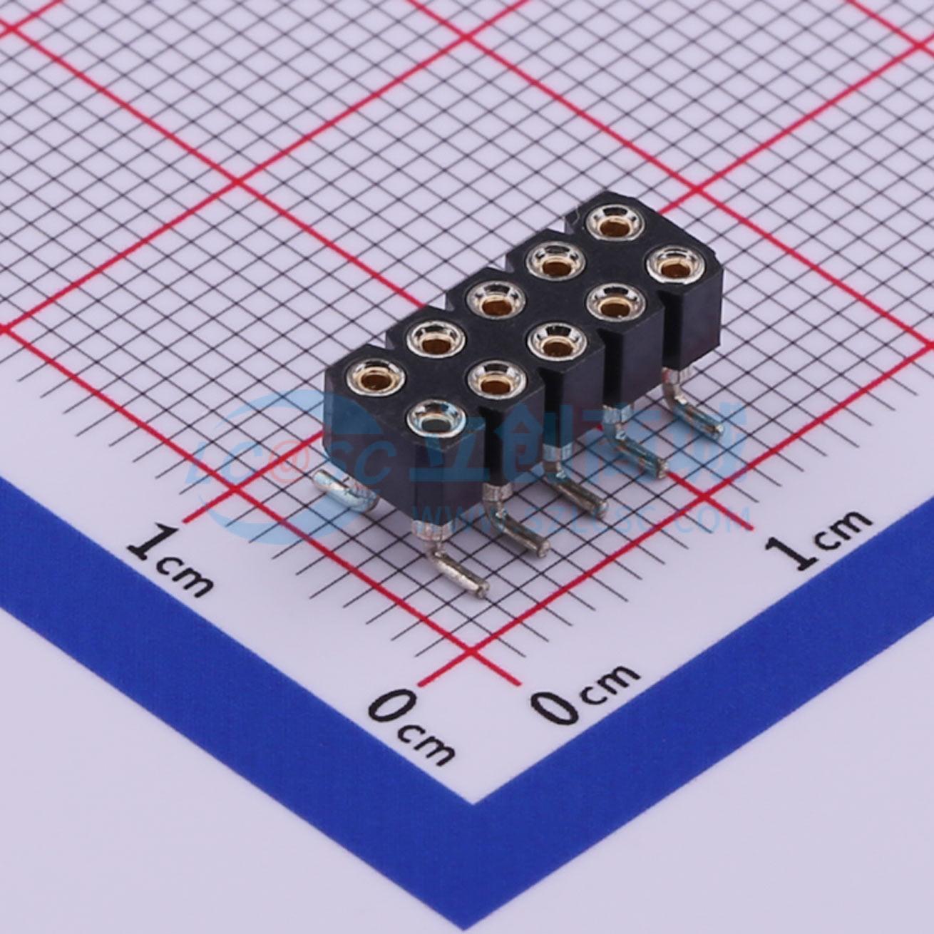 排母 MF254VS-12-10P SMD,P=2.54mm 2x5P 圆孔 电子元器件配单