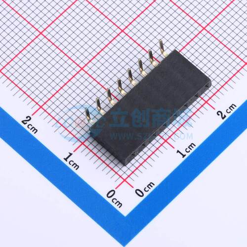 排母 DS1024-1x8R2 插件,P=2.54mm 1x8P 单排 电子元器件配单